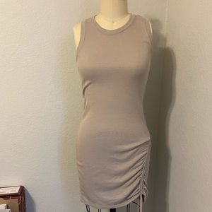 Taupe Fitted Shirt Dress